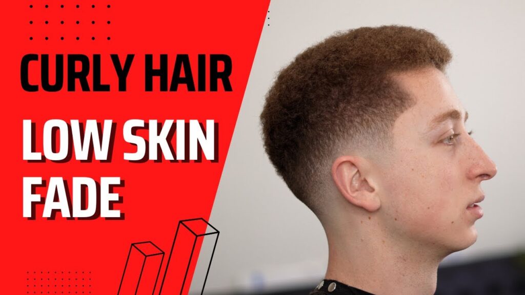 Curly hair low fade cut