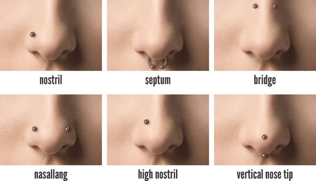 Types of nose piercing